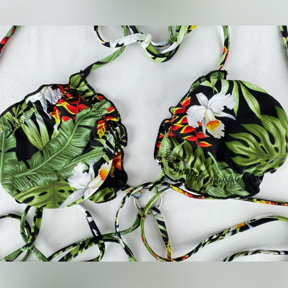 SHEIN String Floral Bikini Top - Picture 2 of 4